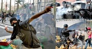 Dezenas de cidades brasileiras foram palco, no passado sábado, de mais uma jornada de protestos e confrontos (fotos Ueslei Marcelino/Reuters)