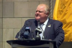 Rob Ford fala durante uma cerimónia.  (Foto de arquivo – CityNews)