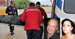  Corpos de Almiro Ferreira e Mafalda (fotos pequenas) foram removidos do restaurante do homicida pelos bombeiros (Fotos de Rafaela Cadilhe)