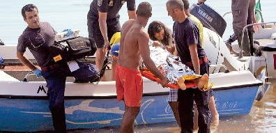 Corpo da turista suíça foi encontrado na água já sem vida pela Polícia Marítima (Foto de Luís Costa)