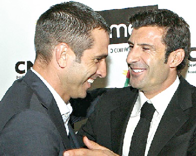 Prestígio. Pauleta e Figo possuem currículo rico