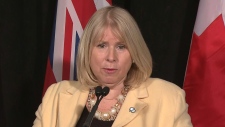 Deb Matthews durante a conferência de imprensa, realizada em Toronto - 28 de janeiro, 2014