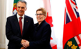 Cavaco Silva com a primeira-ministra do Ontário, Kathleen Wynne