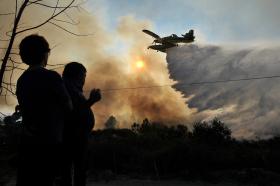 INCÊNDIOS: TRÊS MEIOS AÉREOS E 140 BOMBEIROS EM FOGO NA PAMPILHOSA DA SERRA