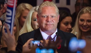 O candidato a presidente Doug Ford fala aos apoiantes, depois de perder para o também candidato John Tory na noite da eleição - segunda-feira, 27 de outubro de 2014. (The Canadian Press / Darren Calabrese)