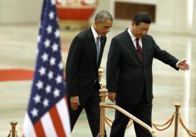 PRESIDENTES DA CHINA E ESTADOS UNIDOS REUNIDOS EM PEQUIM