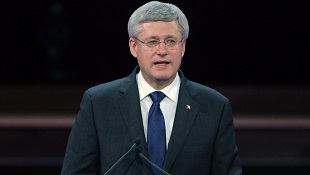 O primeiro-ministro Stephen Harper durante a Cimeira União Europeia-Canadá, em Toronto. Foto de arquivo. Divulgação / PMO