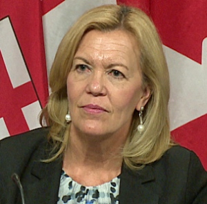 Christine Elliott recebeu o apoio de John Baird e Vic Fedeli, durante a sua campanha para a liderança do PC do Ontário. (CBC)