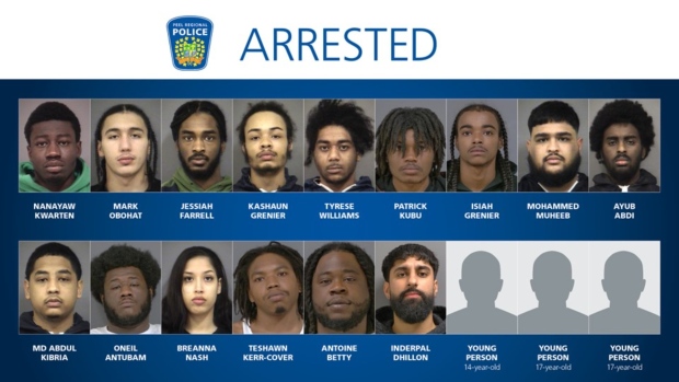 Policial: 18 detidos na região de Peel por invasões de domicílio, assaltos e roubos de automóveis